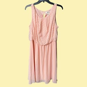 Cato Peach/Pink Eyelet Dress Size XL